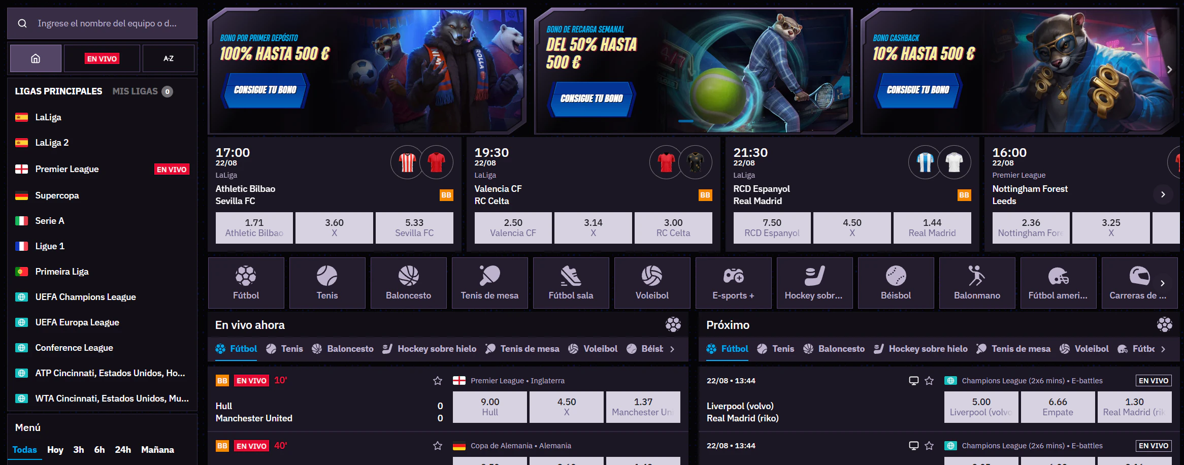 Winrolla Casino apuestas deportivas y eSports